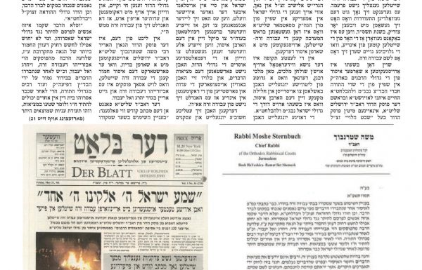 מכתב מחאה מהגר"מ שטרנבוך בגנות בעלי הכצעקתה שהמציאו היתרים נגד גדולי הדור, ומכתב חיזוק לאברכים הפועלים לשם שמים