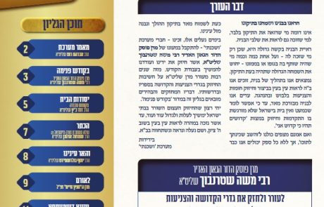 ושכנתי בתוכם – גליון מס' 12  – דברי התעוררות וחיזוק בענייני השעה