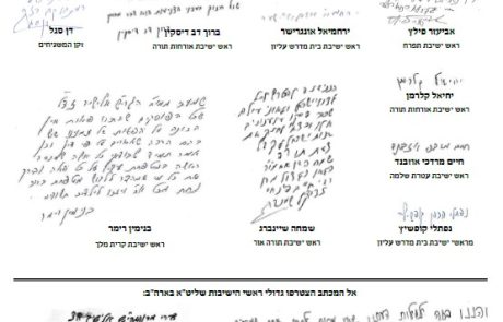 מכתב מרבותינו ראשי הישיבות לעצור את ההתדרדרות בפאות ולעבור למטפחת