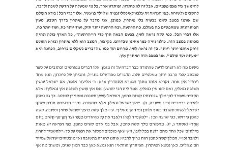מלחמת חרבות ברזל, הגאון הרב משה שפירא זצ"ל מהי גלות ישמעל ואיך להינצל ממנה