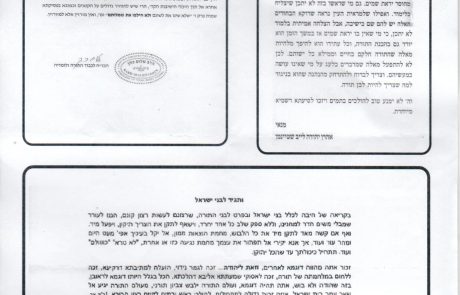 אוסף מכתבים אודות צניעות הגברים, ובאיסור לבישת מכנסים צמודים לגוף.